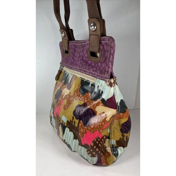 Fossil Multicolor Tree Nature Print Coated Canvas Tote Shoulder Bag - Picture 2 of 16